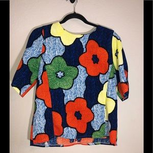 Dido Retro Print Floral Blouse